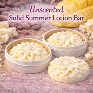 Hand Crafted Unscented Summer Solid Lotion Bar 3.5oz